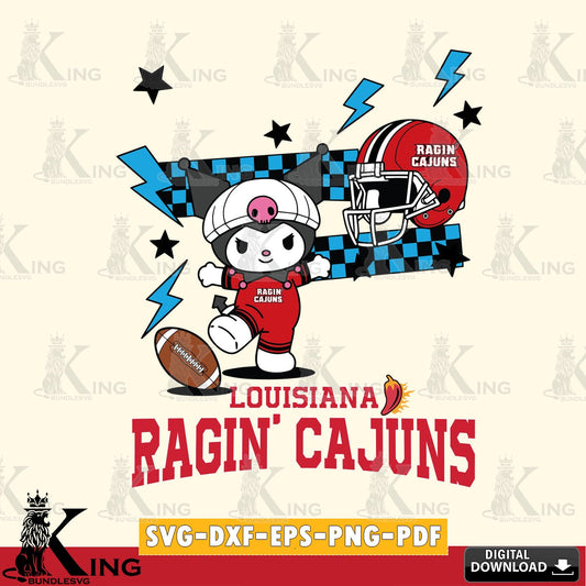 Louisiana Ragin' Cajuns Kuromi Game Day SVG file, Cricut, Cut file  , Digital Download , Instant Download, Sanrio svg, Clipart