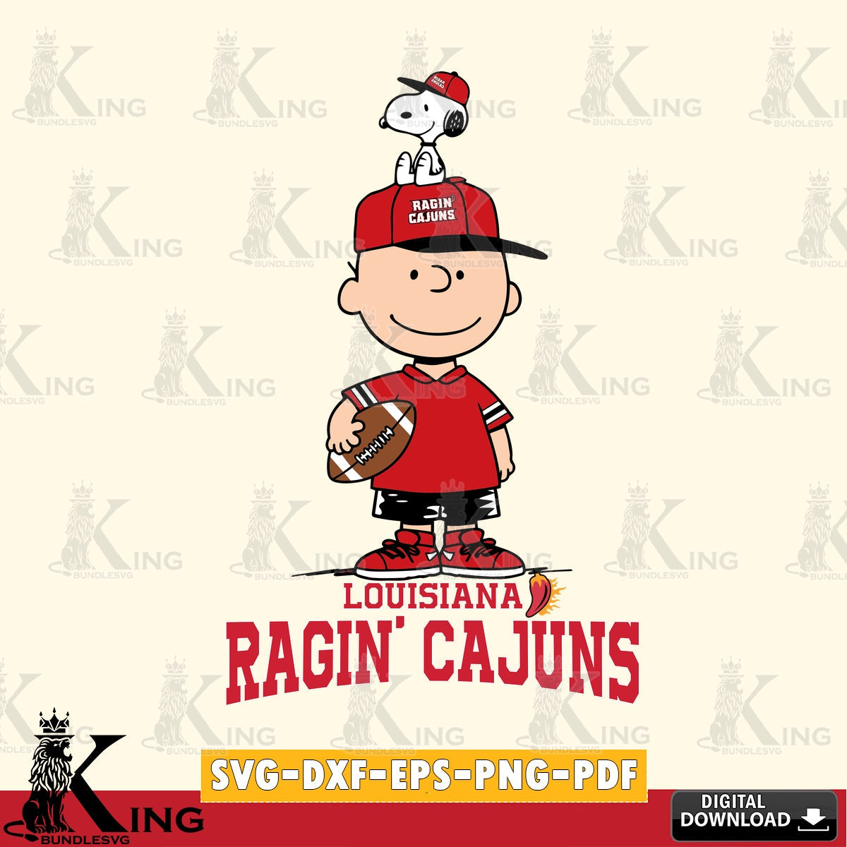 Louisiana Ragin' Cajuns Peanuts Football Rugby SVG, Cricut, Cut file  , Digital Download , Instant Download, Peanuts svg, NCAA svg, Football svg, Sport svg