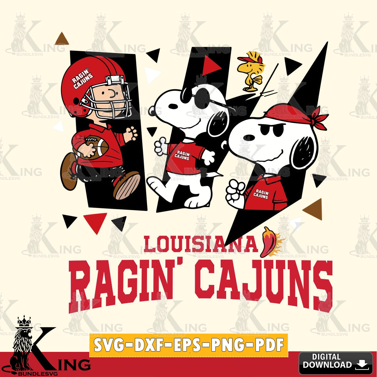 Louisiana Ragin' Cajuns Peanuts Joe Cool SVG, Cricut, Cut file  , Digital Download , Instant Download, Peanuts svg, NCAA svg, Football svg, Sport svg