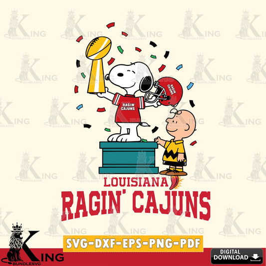 Louisiana Ragin' Cajuns Peanuts Winner SVG, Cricut, Cut file  , Digital Download , Instant Download, Peanuts svg, NCAA svg, Football svg, Sport svg