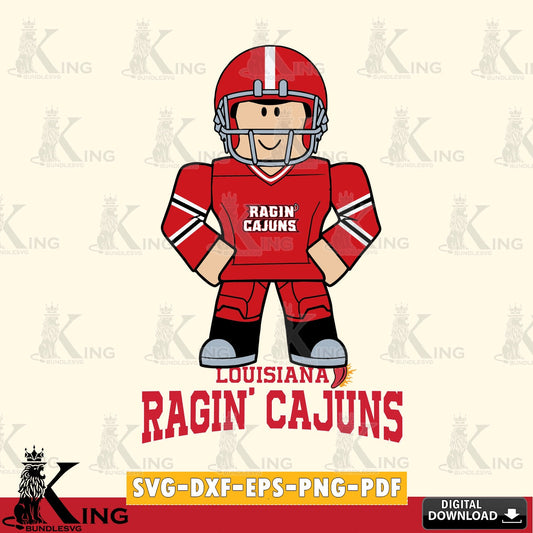 Louisiana Ragin' Cajuns Roblox Cool Football SVG file , NCAA Cricut,  File cut , Digital Download , PDF File