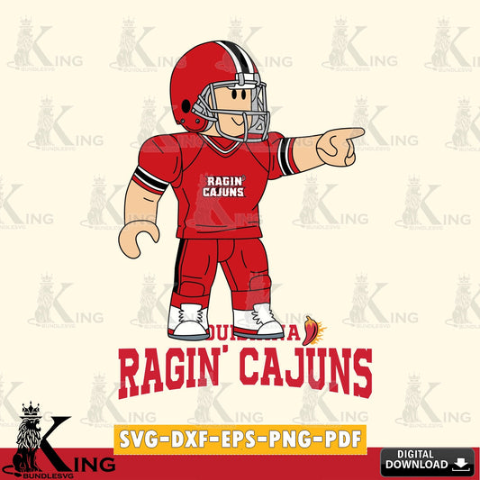 Louisiana Ragin' Cajuns Roblox Player Football SVG file , NCAA Cricut,  File cut , Digital Download , PDF File
