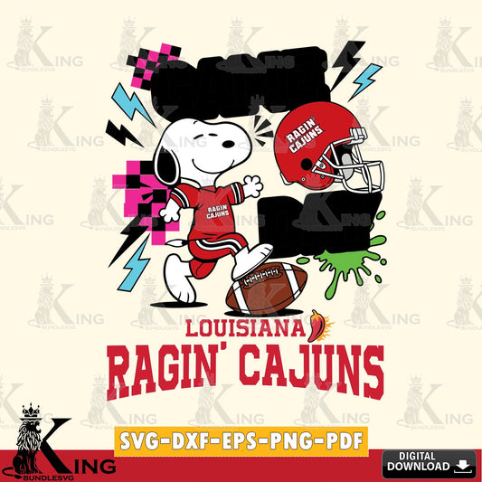 Louisiana Ragin' Cajuns Snoopy Game day SVG, Cricut, Cut file  , Digital Download , Instant Download, Peanuts svg, NCAA svg, Football svg, Sport svg