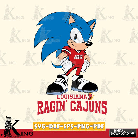 Louisiana Ragin' Cajuns Sonic Football Star Mascot SVG file, Vector , Digital Download , PDF File , Instant Download