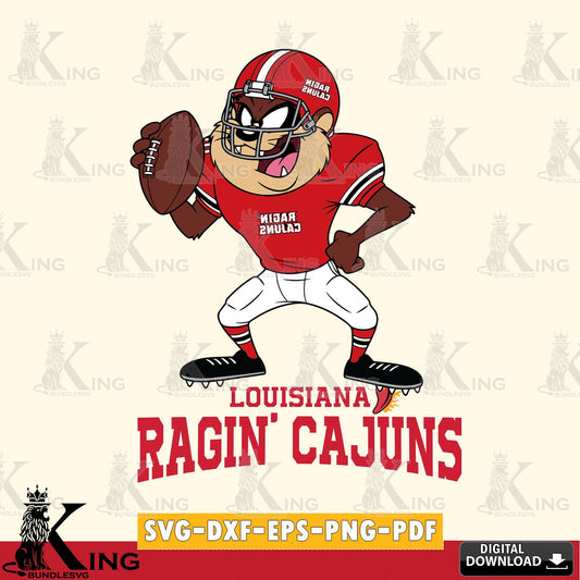 Louisiana Ragin' Cajuns Taz Football Player SVG file, Cut file  , Digital Download , Instant Download, Taz svg, NCAA svg