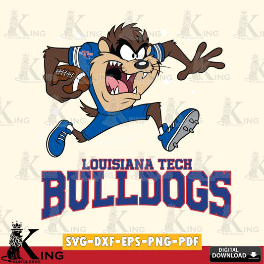 Louisiana Tech Bulldogs Angry Taz Football SVG file, Cut file  , Digital Download , Instant Download, Taz svg, NCAA svg