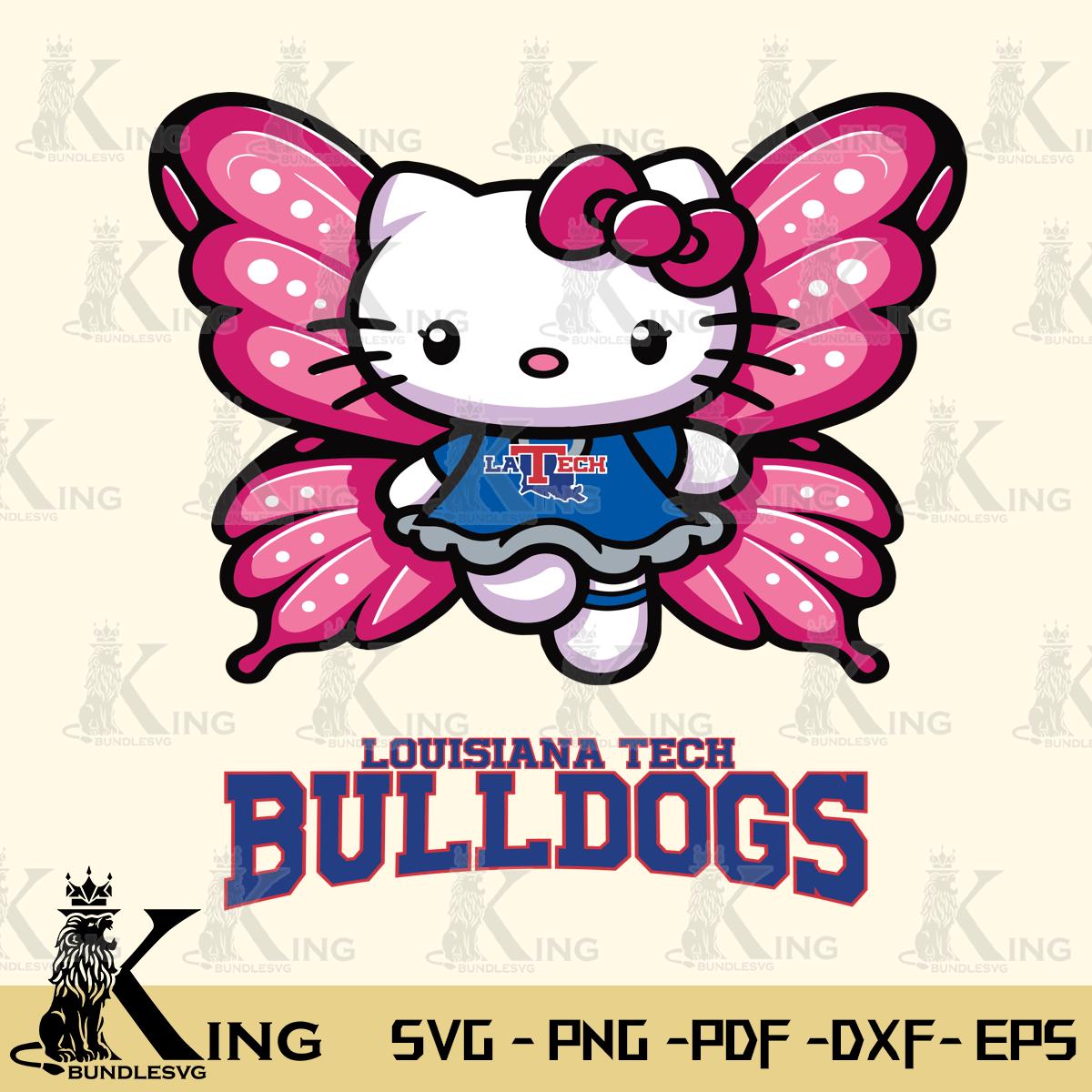 Louisiana Tech Bulldogs Hello Kitty Dreamscape Svg Eps Dxf Png File, Digital Download