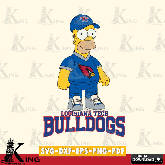 Stylish representation of Louisiana Tech Bulldogs Homer Simpson Football, a high-quality vector for DIY scrapbooking and home