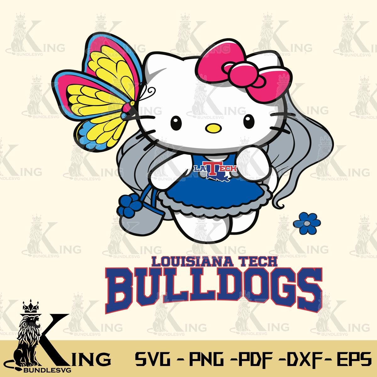 Louisiana Tech Bulldogs Kitty Cartoon Svg Eps Dxf Png File, Digital Download