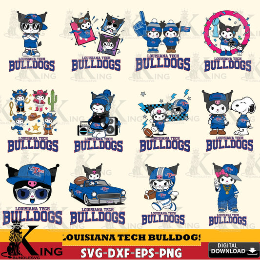 Louisiana Tech Bulldogs Kuromi Football Jersey NCAA Bundle SVG file, Cricut, Cut file  , Digital Download , Instant Download, Sanrio svg, Clipart