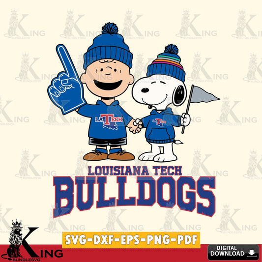 Louisiana Tech Bulldogs Peanuts Fan Gear SVG, Cricut, Cut file  , Digital Download , Instant Download, Peanuts svg, NCAA svg, Football svg, Sport svg