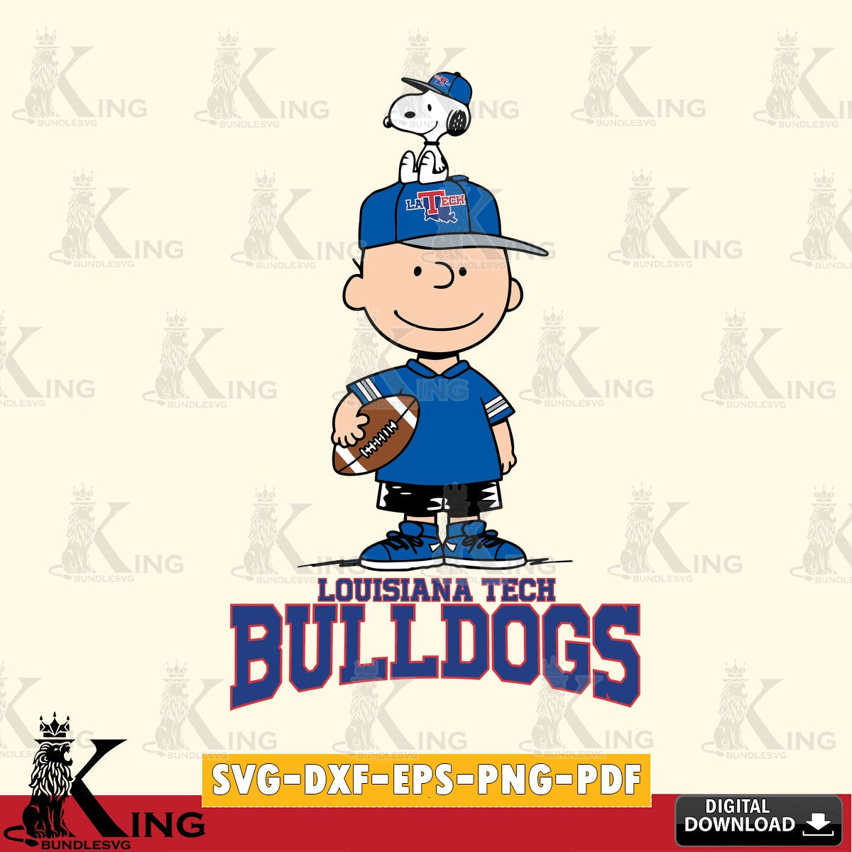 Louisiana Tech Bulldogs Peanuts Football Rugby SVG, Cricut, Cut file  , Digital Download , Instant Download, Peanuts svg, NCAA svg, Football svg, Sport svg