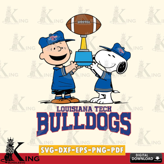 Louisiana Tech Bulldogs Peanuts Football Trophy SVG, Cricut, Cut file  , Digital Download , Instant Download, Peanuts svg, NCAA svg, Football svg, Sport svg
