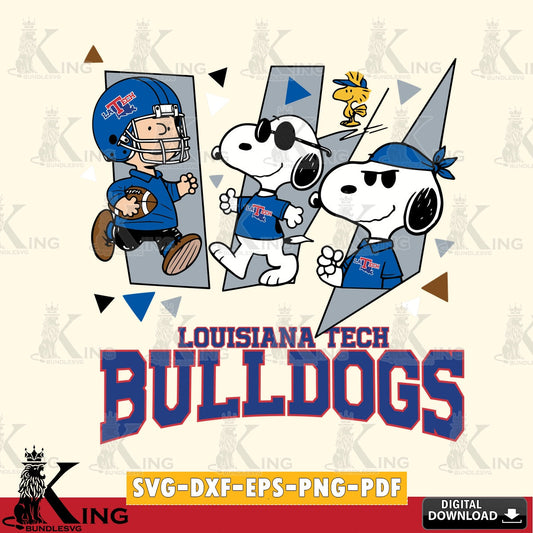 Louisiana Tech Bulldogs Peanuts Joe Cool SVG, Cricut, Cut file  , Digital Download , Instant Download, Peanuts svg, NCAA svg, Football svg, Sport svg