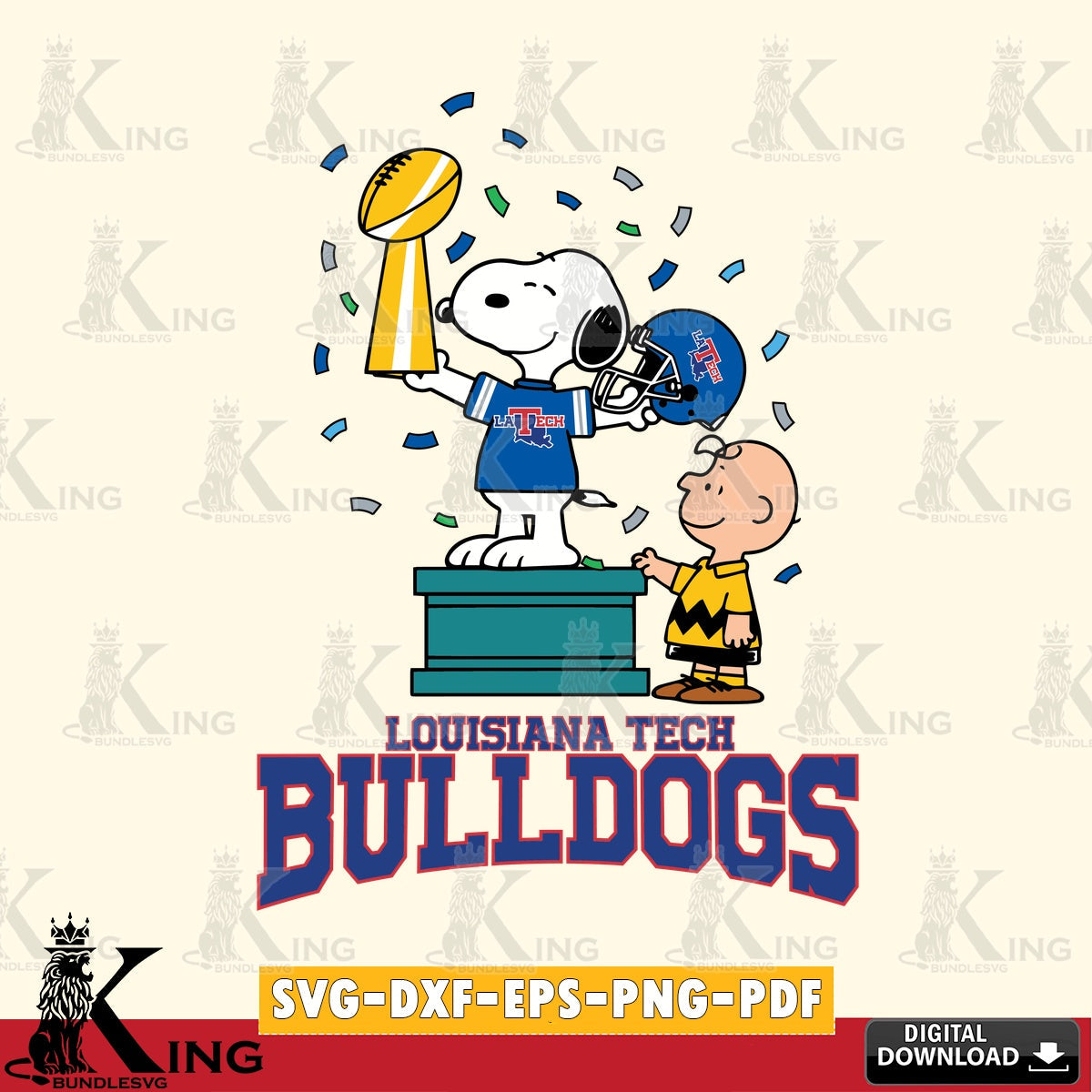 Louisiana Tech Bulldogs Peanuts Winner SVG, Cricut, Cut file  , Digital Download , Instant Download, Peanuts svg, NCAA svg, Football svg, Sport svg