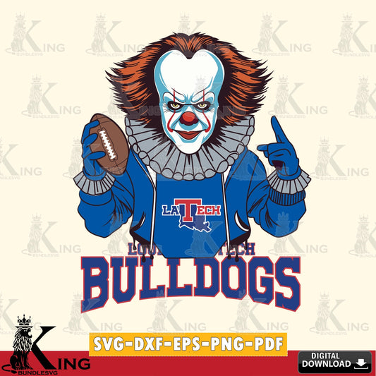 Detailed illustration of a Louisiana Tech Bulldogs Pennywise player football, high-quality vector for DIY scrapbooking and home