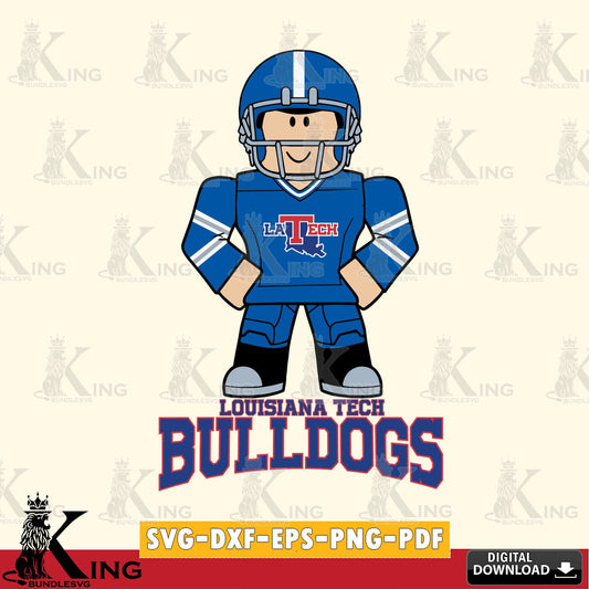 Louisiana Tech Bulldogs Roblox Cool Football SVG file , NCAA Cricut,  File cut , Digital Download , PDF File