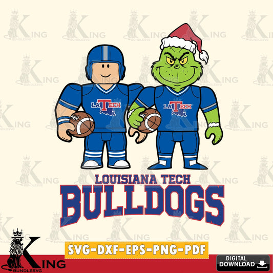 Louisiana Tech Bulldogs Roblox & Grinch Football SVG file , NCAA Cricut,  File cut , Digital Download , PDF File