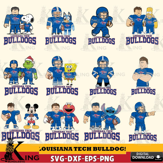 Louisiana Tech Bulldogs Roblox With Friends football NCAA Bundle SVG file , NCAA Cricut,  File cut , Digital Download , PDF File