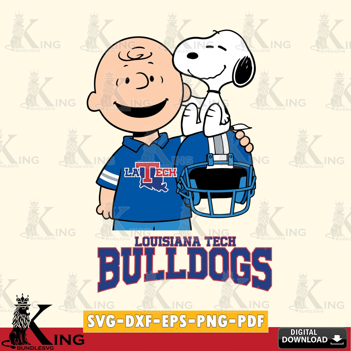 Louisiana Tech Bulldogs Snoopy On Helmet SVG, Cricut, Cut file  , Digital Download , Instant Download, Peanuts svg, NCAA svg, Football svg, Sport svg