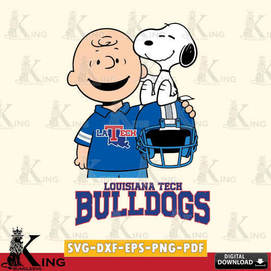 Louisiana Tech Bulldogs Snoopy On Helmet SVG, Cricut, Cut file  , Digital Download , Instant Download, Peanuts svg, NCAA svg, Football svg, Sport svg