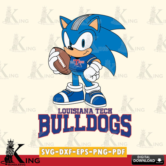 Stylish representation of Louisiana Tech Bulldogs Sonic Game Day Ready SVG cut file for personalized gifts and laser projects