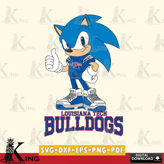Louisiana Tech Bulldogs Sonic Like Football SVG file, Vector , Digital Download , PDF File , Instant Download