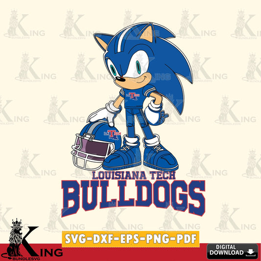 Louisiana Tech Bulldogs Sonic Player Football SVG file, Vector , Digital Download , PDF File , Instant Download