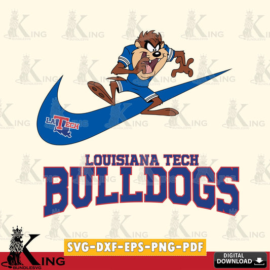 Louisiana Tech Bulldogs Taz Football Nike SVG file, Cut file  , Digital Download , Instant Download, Taz svg, NCAA svg