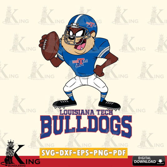 Louisiana Tech Bulldogs Taz Football Player SVG file, Cut file  , Digital Download , Instant Download, Taz svg, NCAA svg