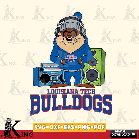 Louisiana Tech Bulldogs Taz Hip Hop SVG file, Cut file  , Digital Download , Instant Download, Taz svg, NCAA svg