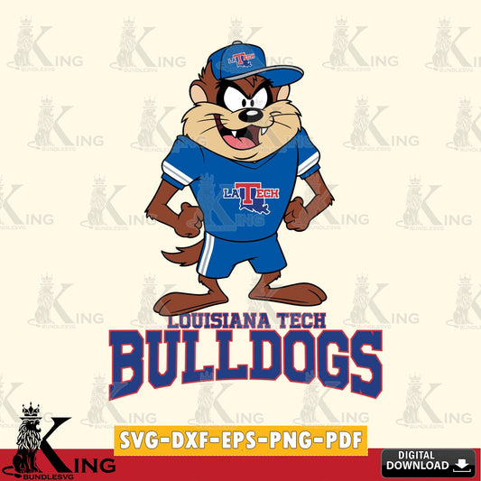 Louisiana Tech Bulldogs Taz Standing Pose SVG file, Cut file  , Digital Download , Instant Download, Taz svg, NCAA svg