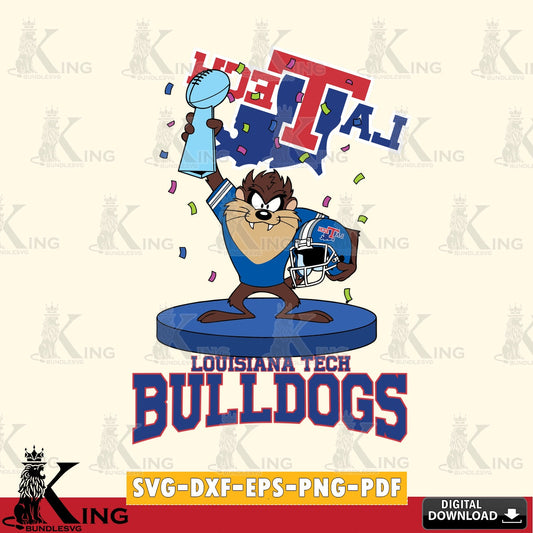 Louisiana Tech Bulldogs Taz Trophy Podium SVG file, Cut file  , Digital Download , Instant Download, Taz svg, NCAA svg
