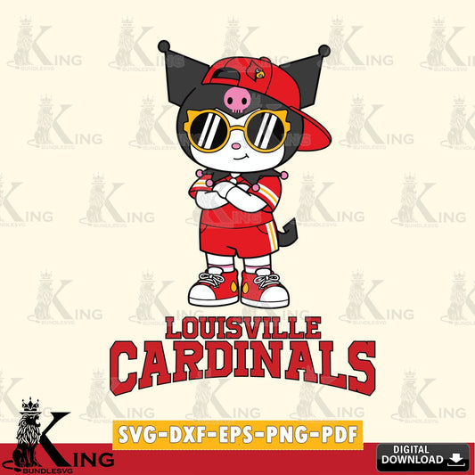 Louisville Cardinals Kuromi Football Jersey SVG file, Cricut, Cut file  , Digital Download , Instant Download, Sanrio svg, Clipart