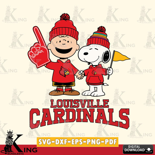 Louisville Cardinals Peanuts Fan Gear SVG, Cricut, Cut file  , Digital Download , Instant Download, Peanuts svg, NCAA svg, Football svg, Sport svg