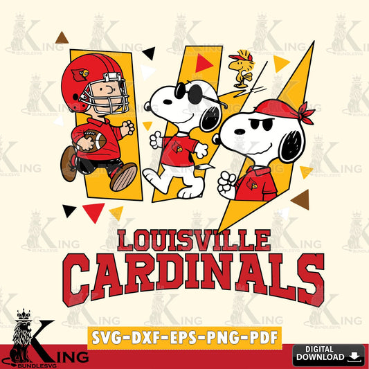Louisville Cardinals Peanuts Joe Cool SVG, Cricut, Cut file  , Digital Download , Instant Download, Peanuts svg, NCAA svg, Football svg, Sport svg