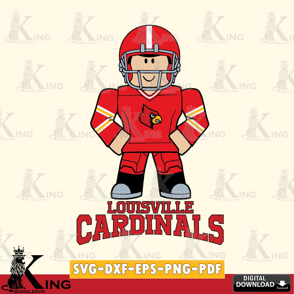 Louisville Cardinals Roblox Cool Football SVG file , NCAA Cricut,  File cut , Digital Download , PDF File
