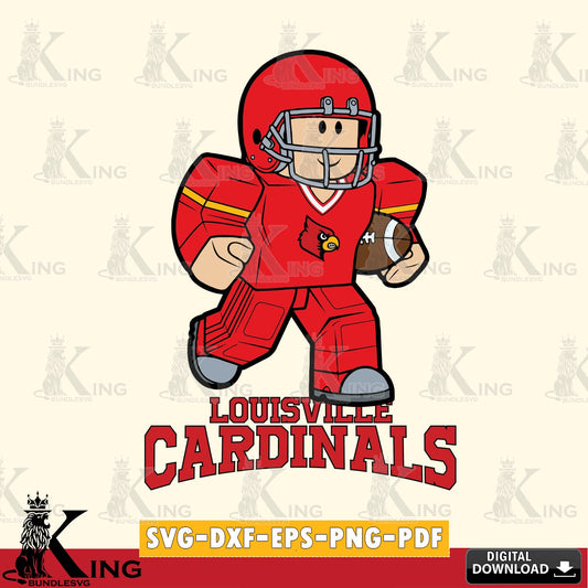 Louisville Cardinals Roblox Player Rugby SVG file , NCAA Cricut,  File cut , Digital Download , PDF File