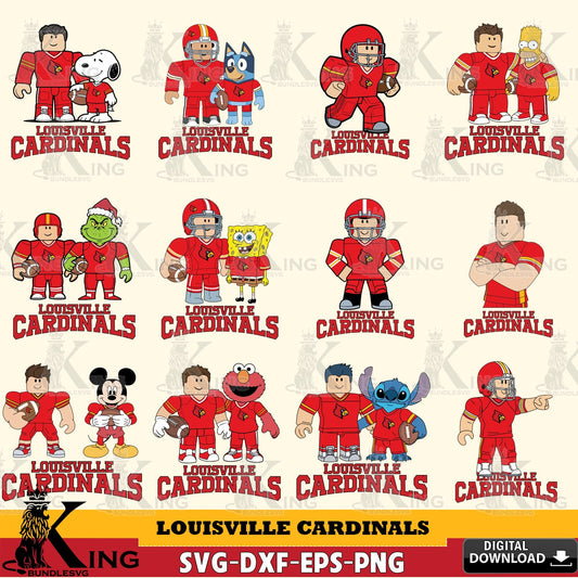 Louisville Cardinals Roblox With Friends football NCAA Bundle SVG file , NCAA Cricut,  File cut , Digital Download , PDF File