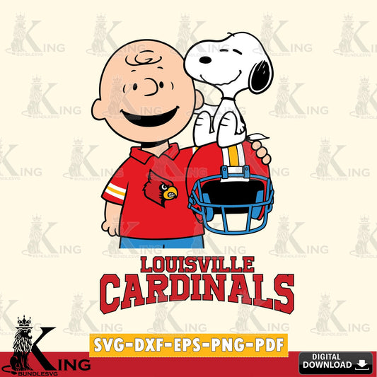 Louisville Cardinals Snoopy On Helmet SVG, Cricut, Cut file  , Digital Download , Instant Download, Peanuts svg, NCAA svg, Football svg, Sport svg