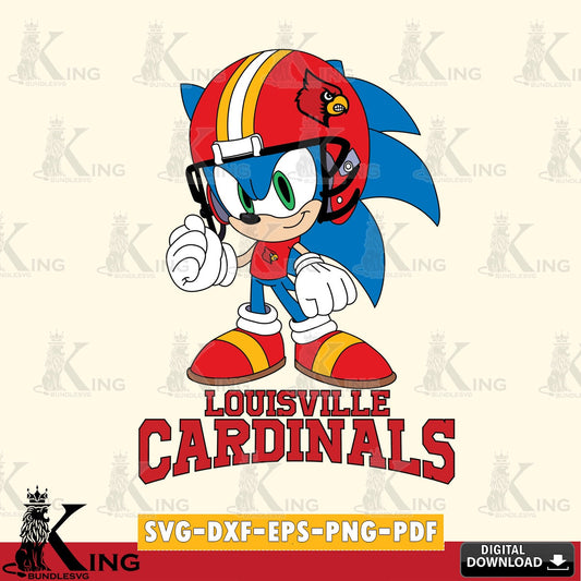 Printable art of Louisville Cardinals Sonic Football Mascot vector art for engraving, cutting, and printing