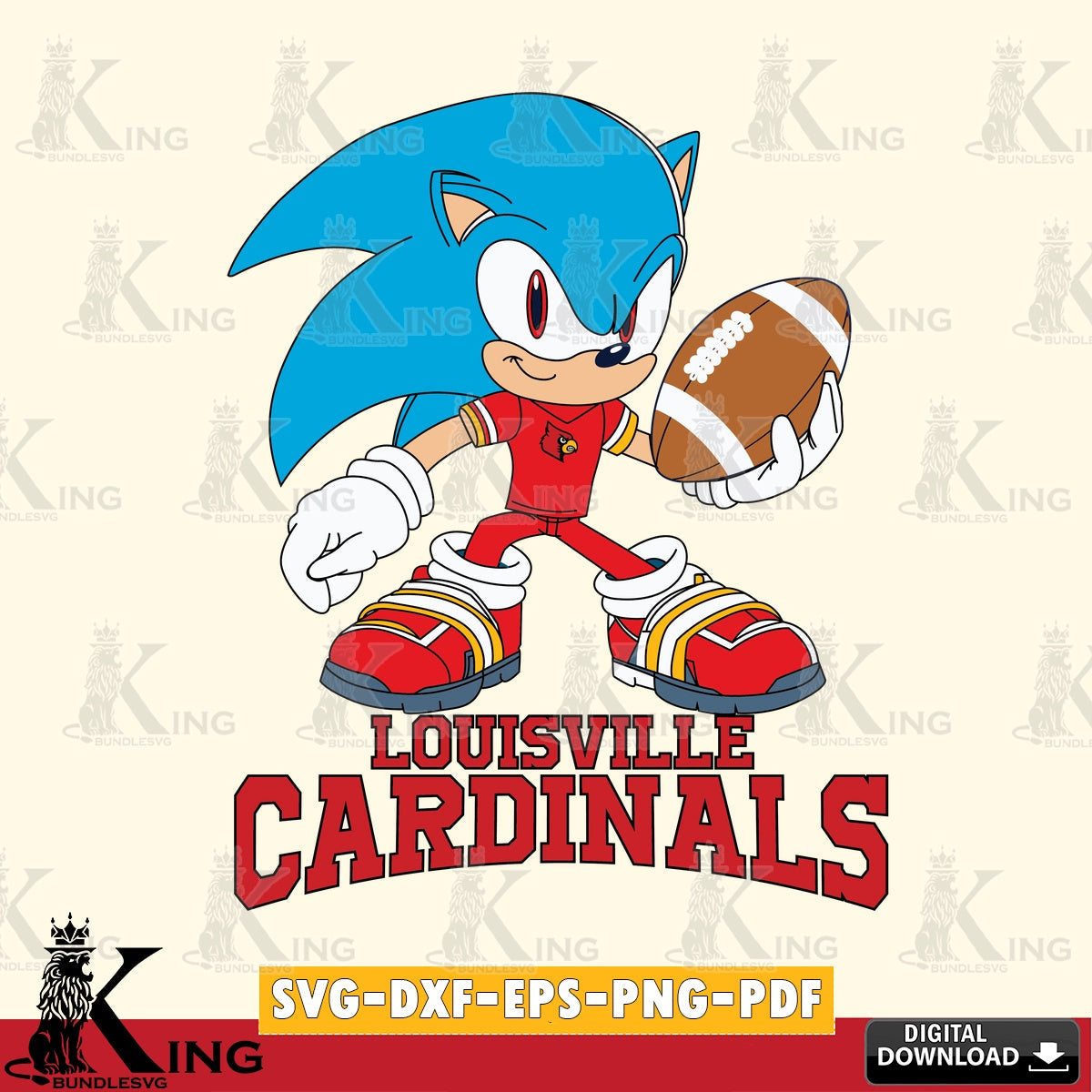 Louisville Cardinals Sonic Rugby SVG file, Vector , Digital Download , PDF File , Instant Download