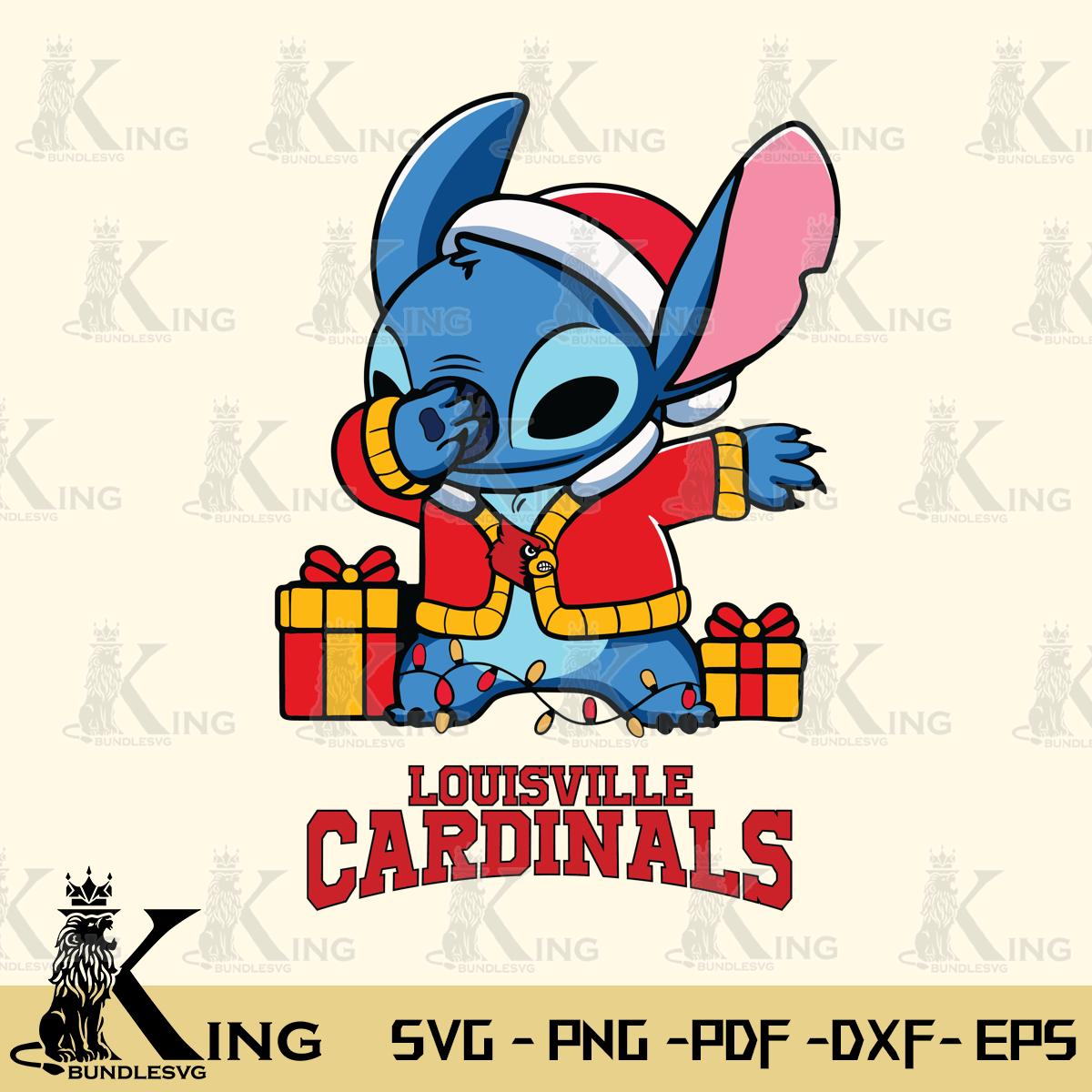 Louisville Cardinals Stitch Merry Christmas Svg Eps Dxf Png File, Digital Download