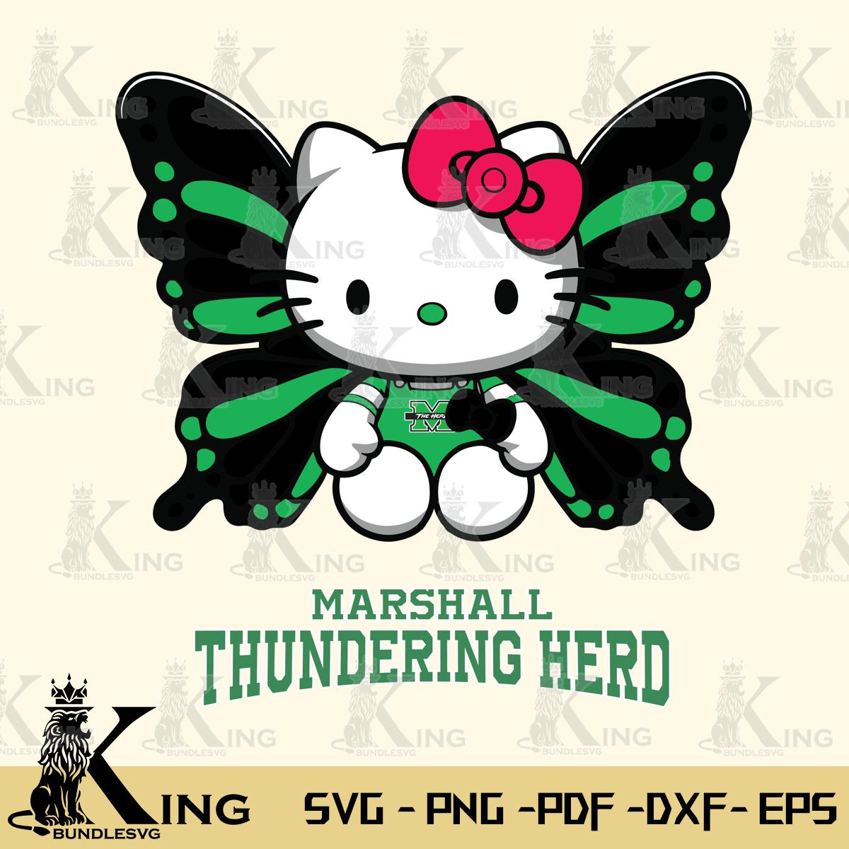 Marshall Thundering Herd Butterfly Kitty Delight Svg Eps Dxf Png File, Digital Download