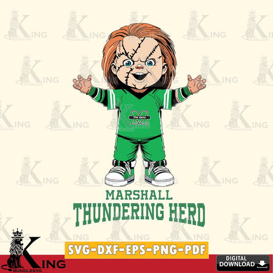 Artistic drawing of Marshall Thundering Herd Chucky Football vector art for engraving, cutting, and printing