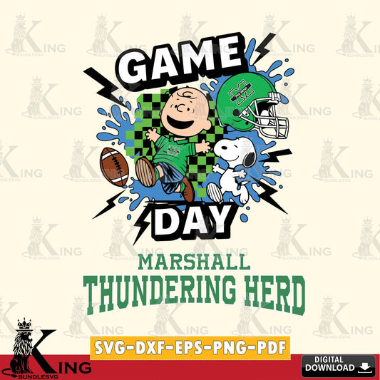 Marshall Thundering Herd Game Day Peanuts SVG, Cricut, Cut file  , Digital Download , Instant Download, Peanuts svg, NCAA svg, Football svg, Sport svg