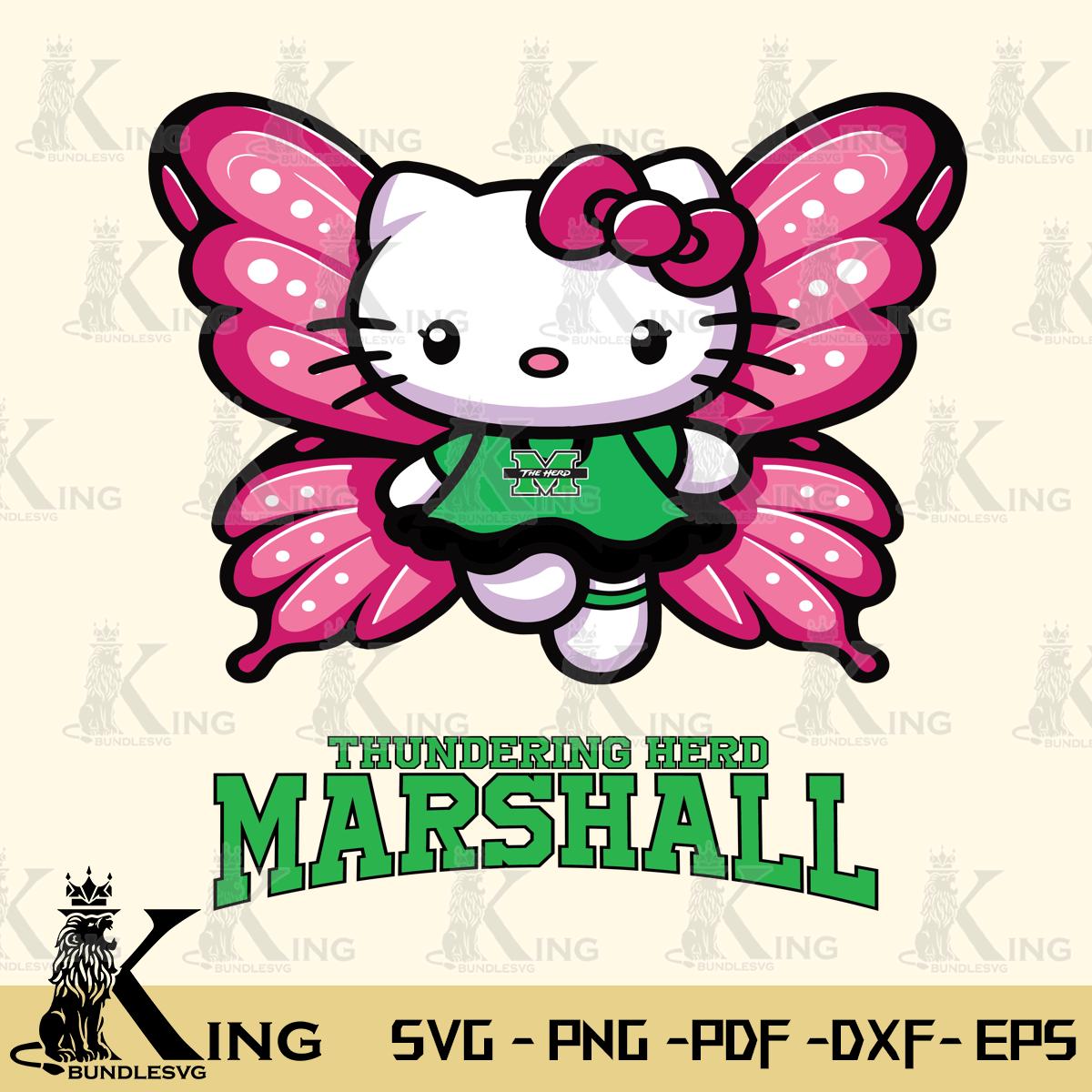 Marshall Thundering Herd Hello Kitty Dreamscape Svg Eps Dxf Png File, Digital Download