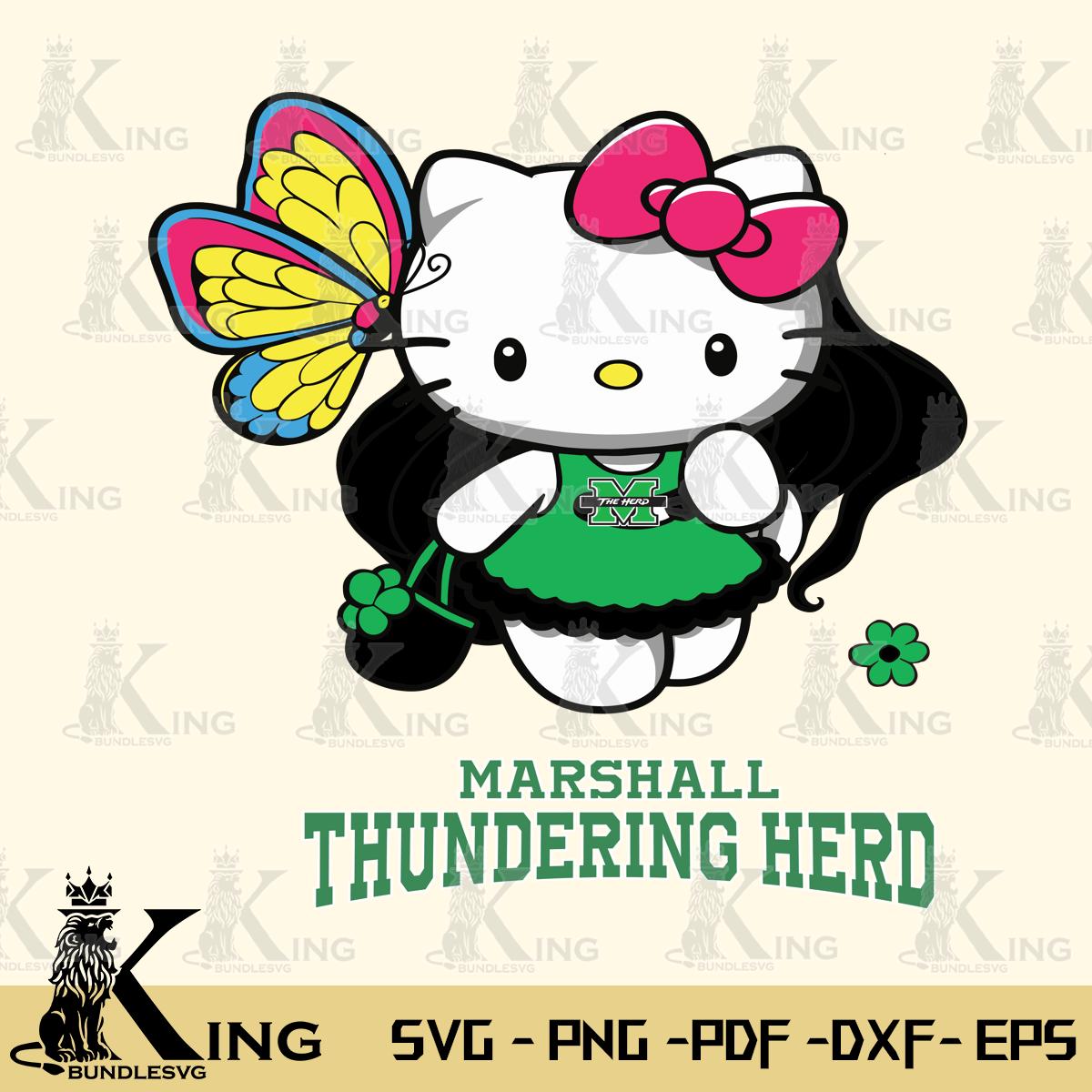 Marshall Thundering Herd Kitty Cartoon Svg Eps Dxf Png File, Digital Download