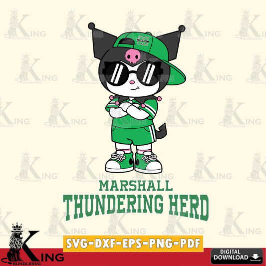 Marshall Thundering Herd Kuromi Football Jersey SVG file, Cricut, Cut file  , Digital Download , Instant Download, Sanrio svg, Clipart