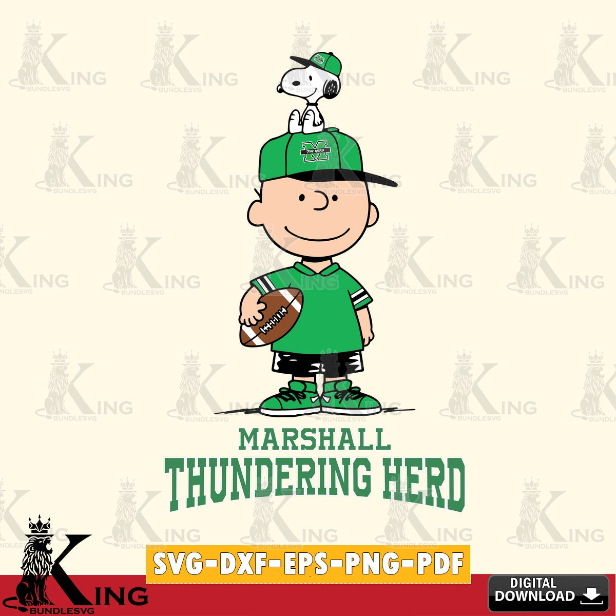 Marshall Thundering Herd Peanuts Football Rugby SVG, Cricut, Cut file  , Digital Download , Instant Download, Peanuts svg, NCAA svg, Football svg, Sport svg